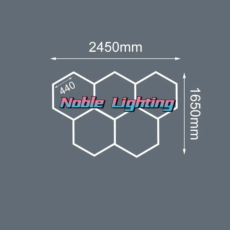 1-5PCS Honeycomb Led Light Garage Light Hexagon Led Lamp Led Tube Ceiling Lighting for Auto Car Body Repair Workshop Customized