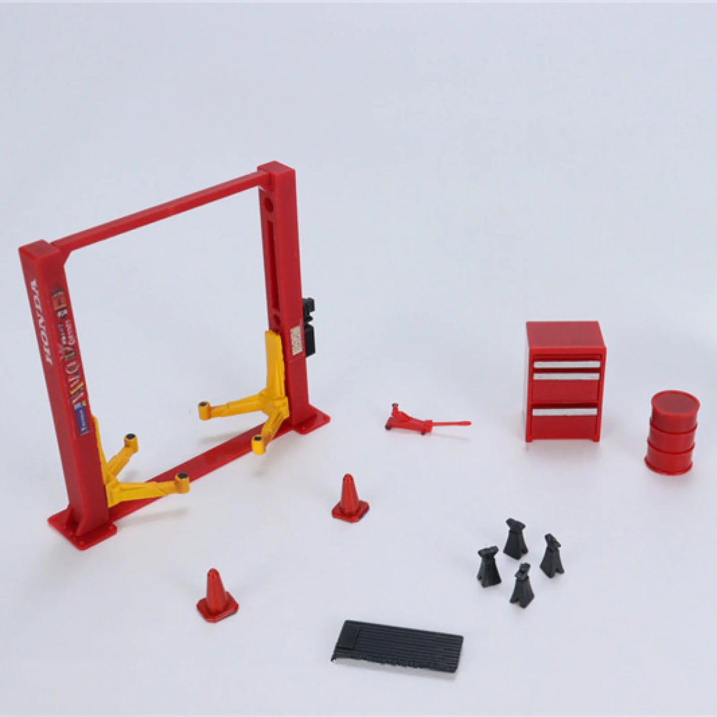 12Pcs/Set 1/64 Garage Maintenance Tools Set ABS Model Car Display Diorama Repair Tool Sets Model 1/64 Scene with Garage Lift Kit