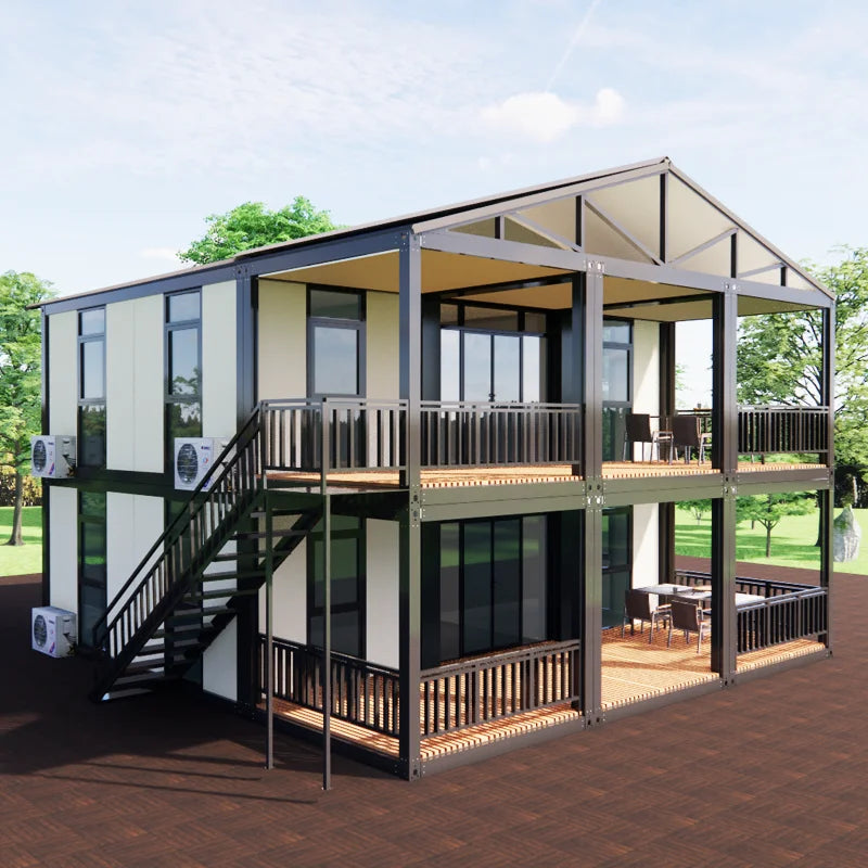 Customized 20ft 40ft Folding Prefab 2 Story Container House Luxury Expandable Container Houses Prefabricated Container Home