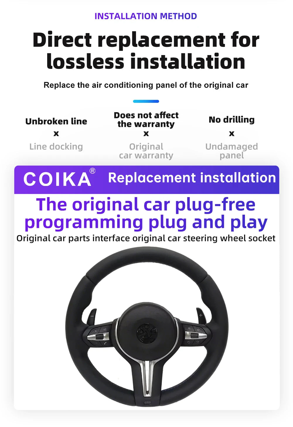 M Sport Full Leather Steering Wheel For BMW M3 F30 F15 F16 F20 F21 F25 F26 M5 F10 F11 F06 F07 F12 F13 F01 E90 E90 X5 E70 E87 E81