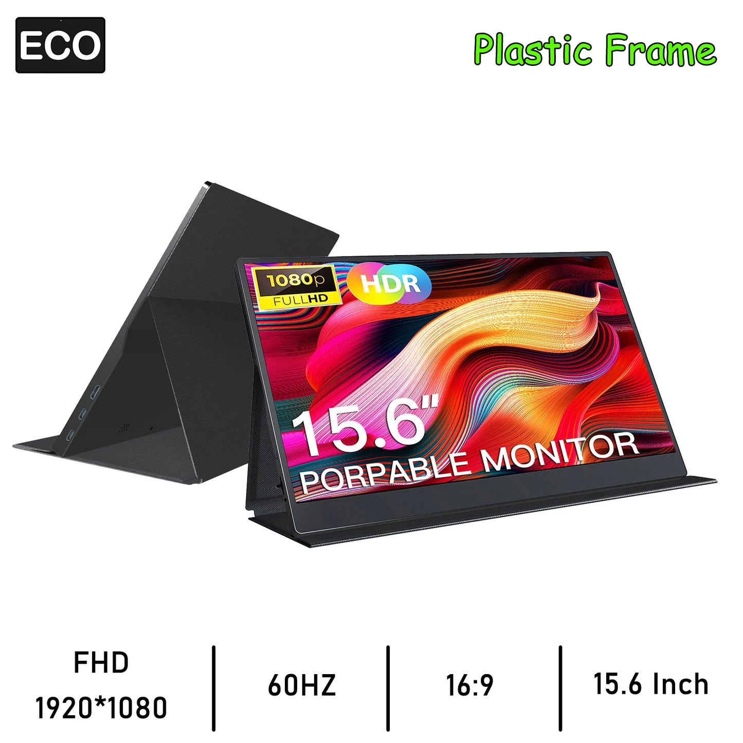 14/15.6 Inch Portable Monitor FHD 1920*1080 IPS HDMI External Second Screen for Mac Laptop PC Switch2 Xbox PS4/5 Xbox Ship To US