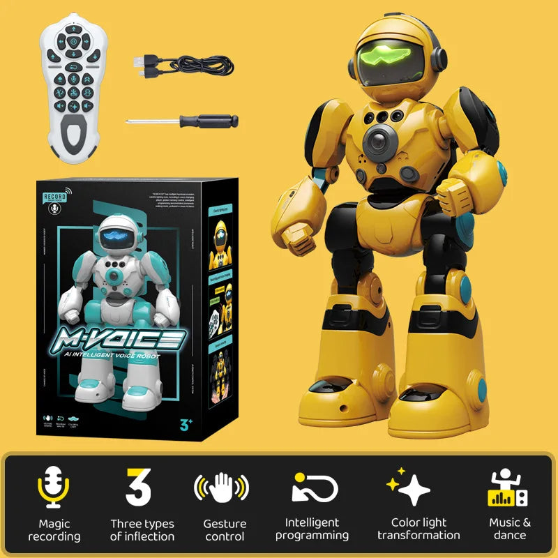 RC Robot Remote Control Toy Robot Intelligent Voice Dance Command Touch Robot Light Music Children Electric Toy Birthday Gifts