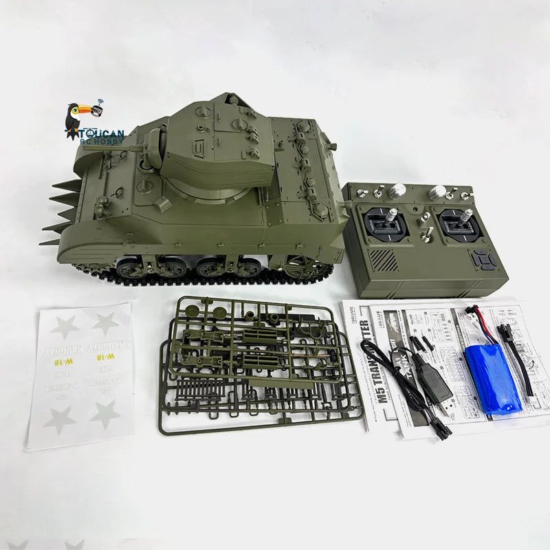1/16 Scale RTR Tank US Stuart M5A1 British VI Light Tank High Speed Sound Lights Exciting Toy Battle Experience TH24177-SMT7