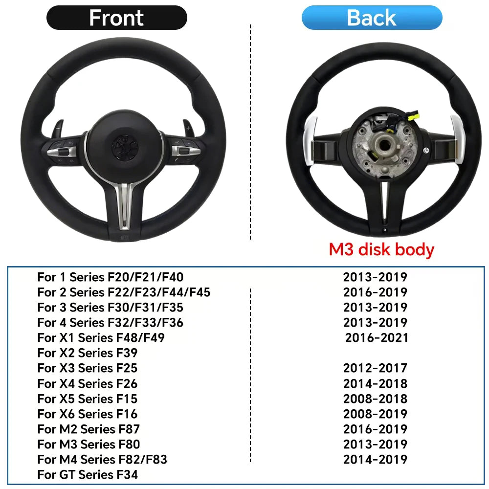 M Sport Full Leather Steering Wheel For BMW M3 F30 F15 F16 F20 F21 F25 F26 M5 F10 F11 F06 F07 F12 F13 F01 E90 E90 X5 E70 E87 E81