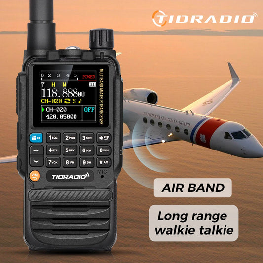 TIDRADIO H3 Walkie Talkie Phone APP Wireless Programming HAM Air Band Long Range Radio USB Type-C Cable Programming &Charge