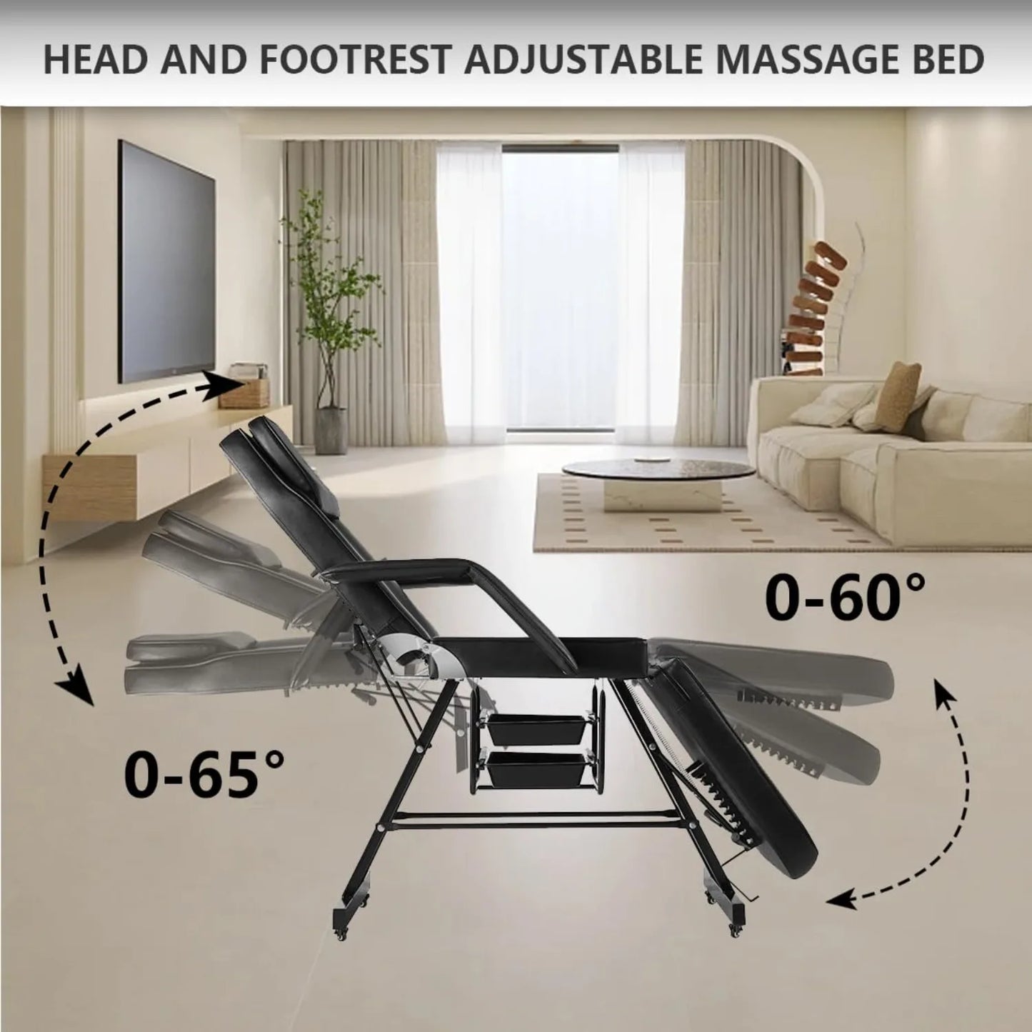 Facial Chair with Wheel Tattoo Chair for Client Beauty Chair Artist Spa Bed Removable Headrest for Client, Esthetician, Artist,