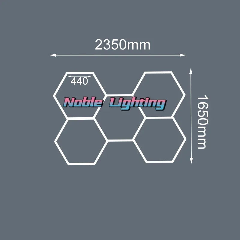 1-5PCS Honeycomb Led Light Garage Light Hexagon Led Lamp Led Tube Ceiling Lighting for Auto Car Body Repair Workshop Customized