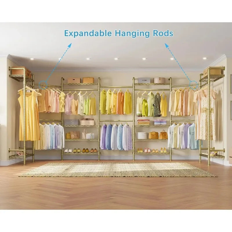Hot-Sell! U3 U Shape Garment Rack Heavy Duty Clothes Rack for Hanging Clothes,Expandable Industrial Pipe Clothing -HOME.