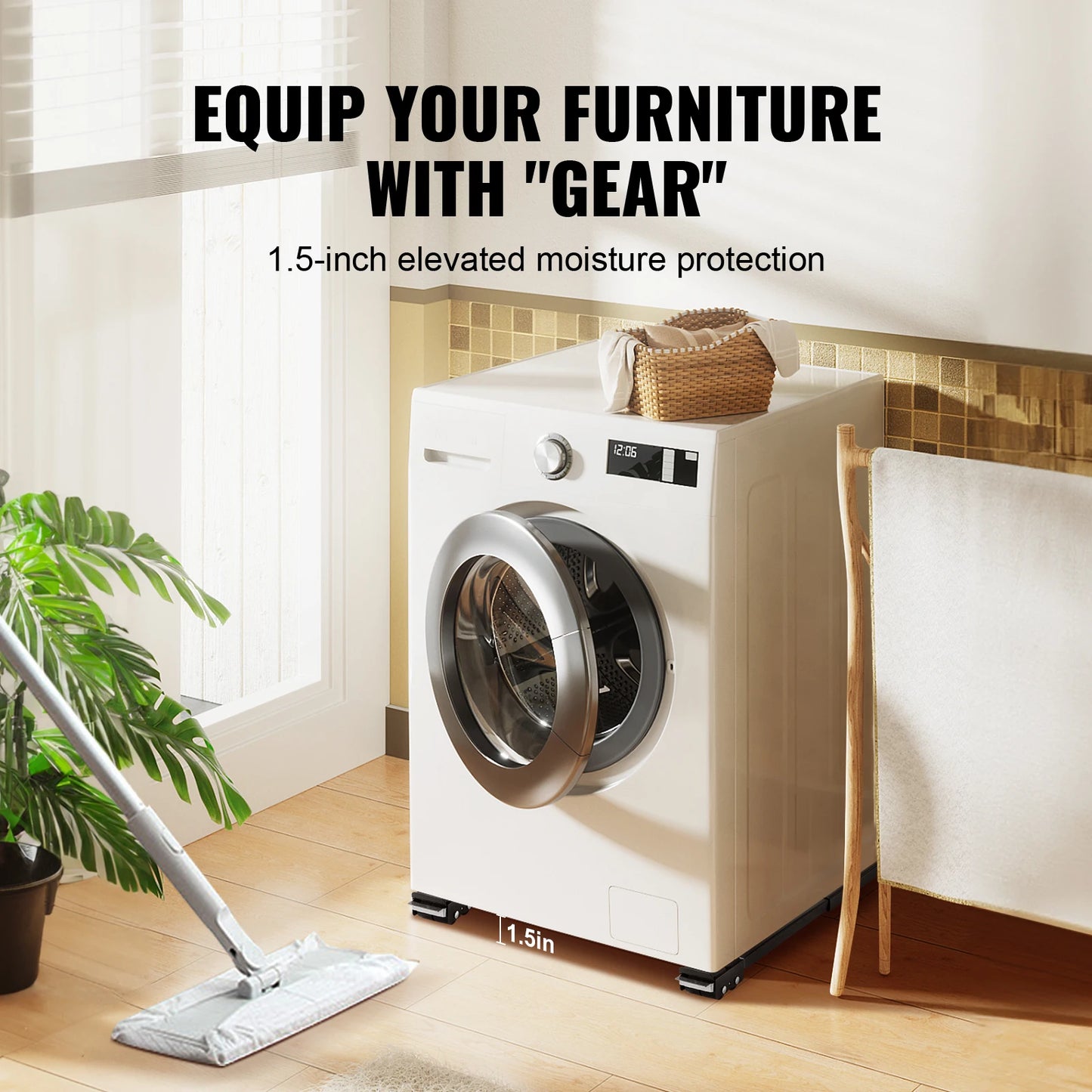 SucceBuy 660 lbs Furniture Dolly Appliances Mobile Base Washing Machine Fridge Stand Movers for Refrigerators Dryers Dishwashers