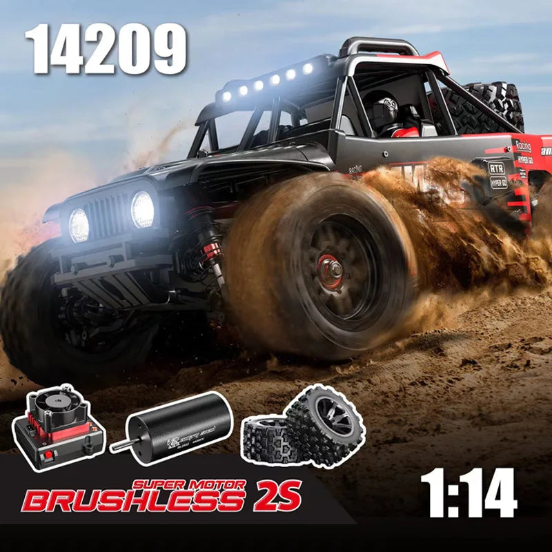 MJX 14209 1/14 RC Car 75km/h Hyper Go Brushless 2.4G Remote Control Truck 4WD Off-road Racing RC Truck Hobby RC Toy
