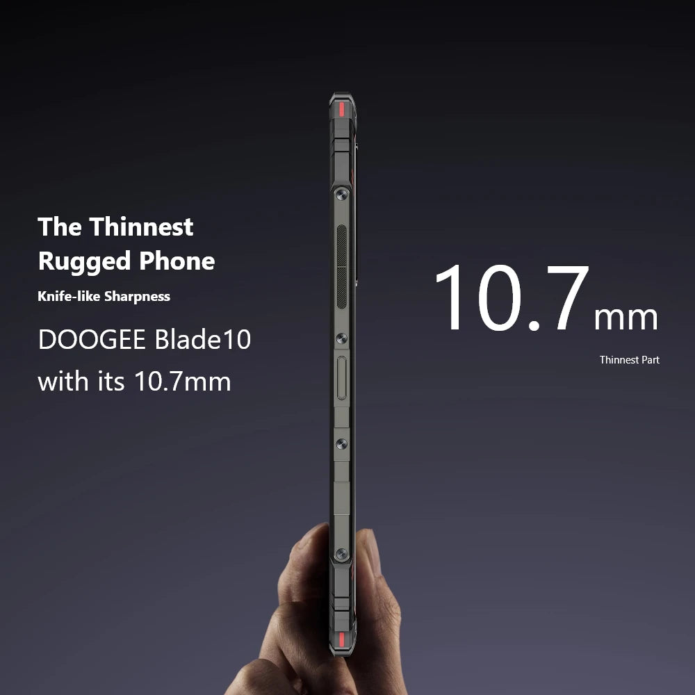 DOOGEE Blade10 Rugged Phone 6.56 Inch 90Hz IPS Display 9GB(4+5) 128GB Octa Core 16MP Main Camera 5150mAh Android 14 Face Unlock