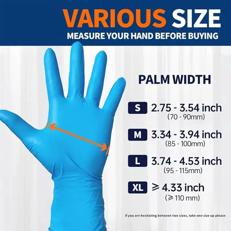 100 Pcs,Disposable Nitrile Gloves - Nitrile Material, High Elasticity, Not Easy to Break, Thickened & Non-Allergenic
