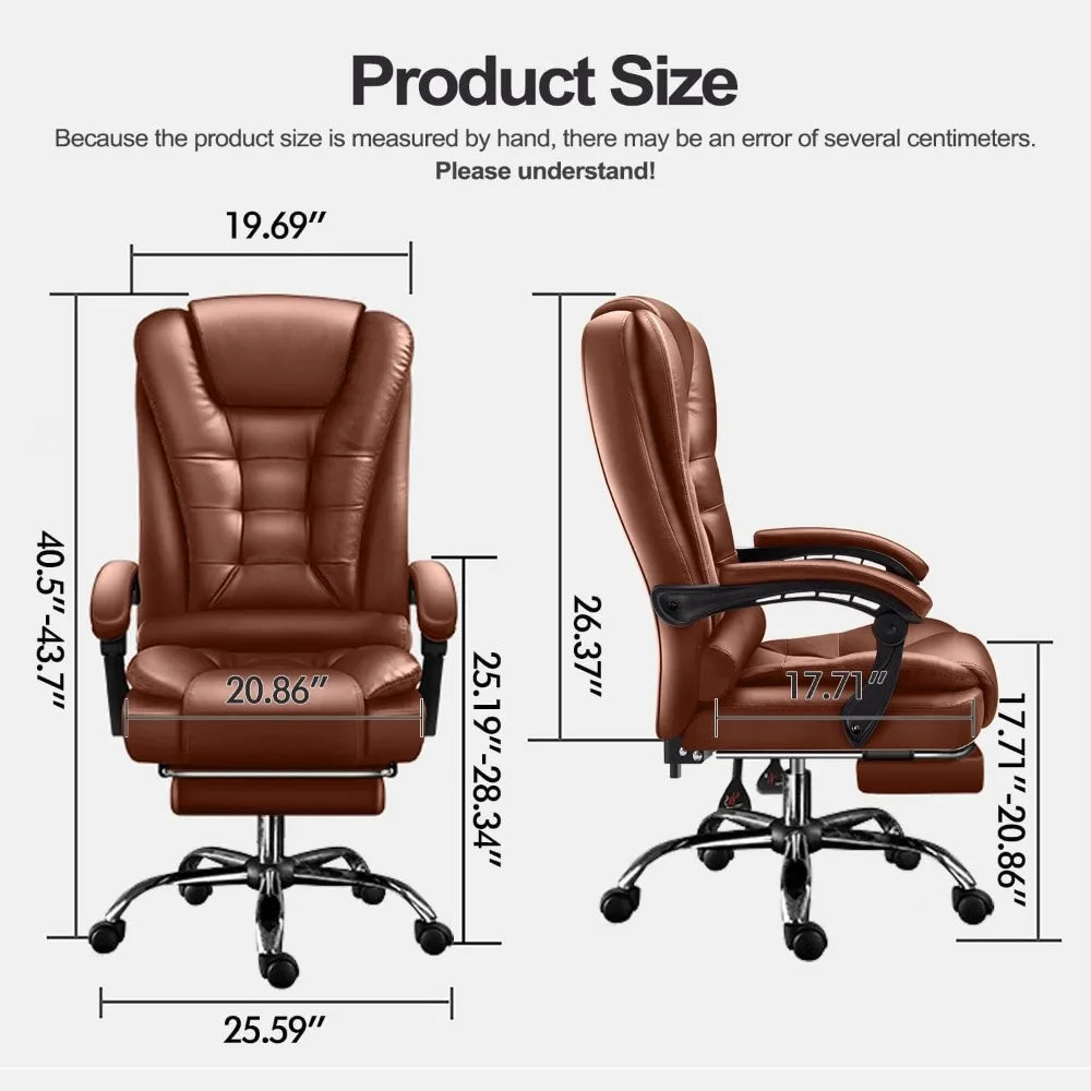 Office Chair Big and Tall Ergonomic Home Office Desk Chairs with Foot Rest Executive Computer Chair Reclining High Back Gaming C