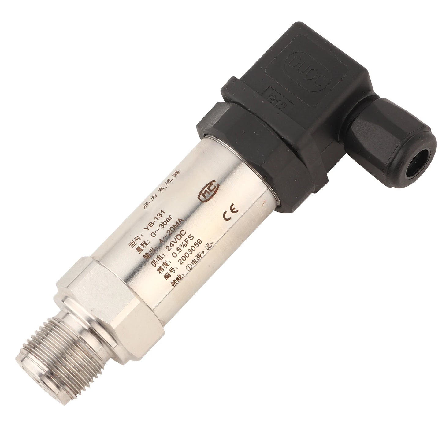 24VDC 0-3bar Silicon Pressure Transmitter Transducer 4-20mA Output Transmitter Pressure Sensor For Water Gas Oil