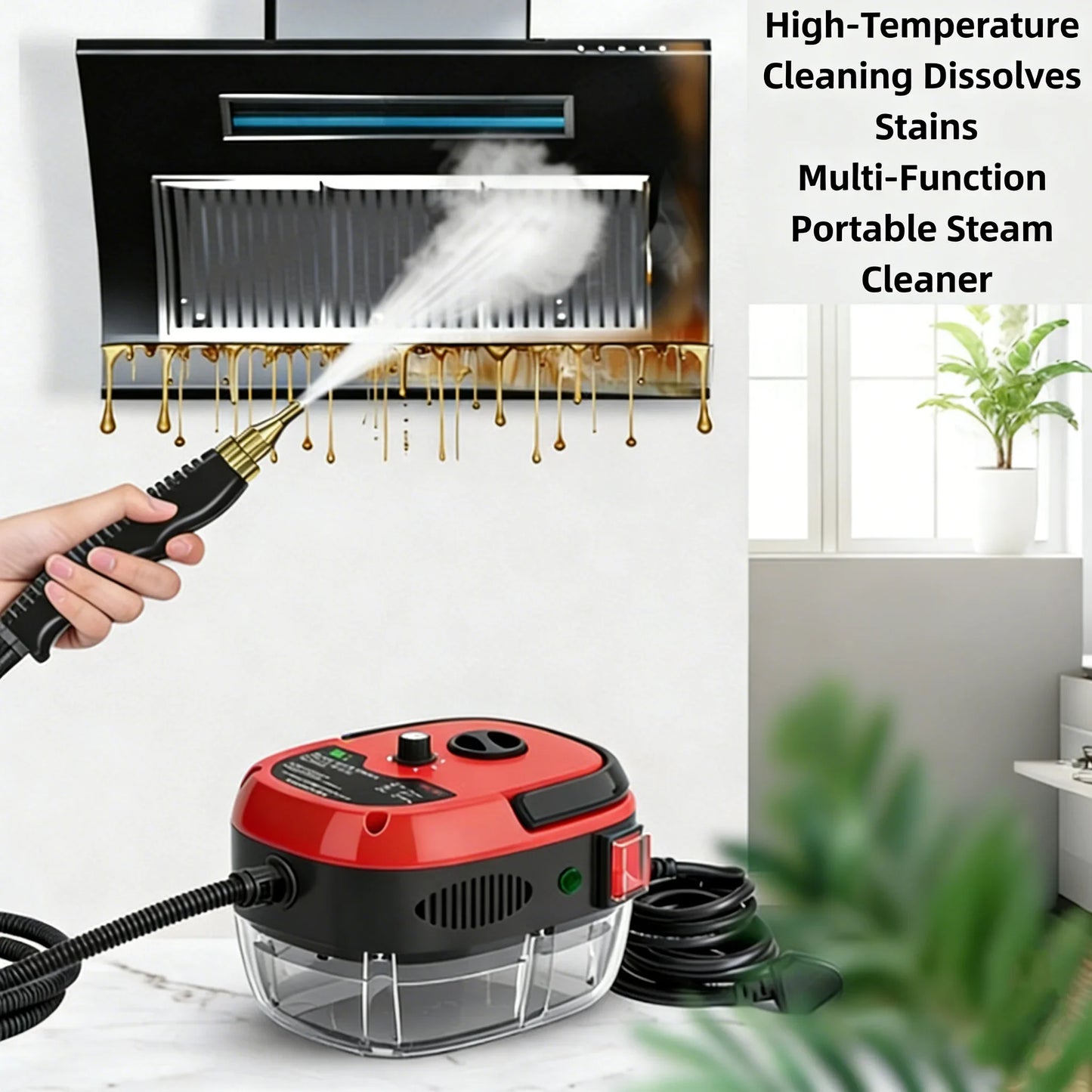 110V High Pressure Steam Cleaner With Multi Nozzles, Portable Handheld Steamer For Kitchen, Car, Bathroom Tile Grout Cleaning