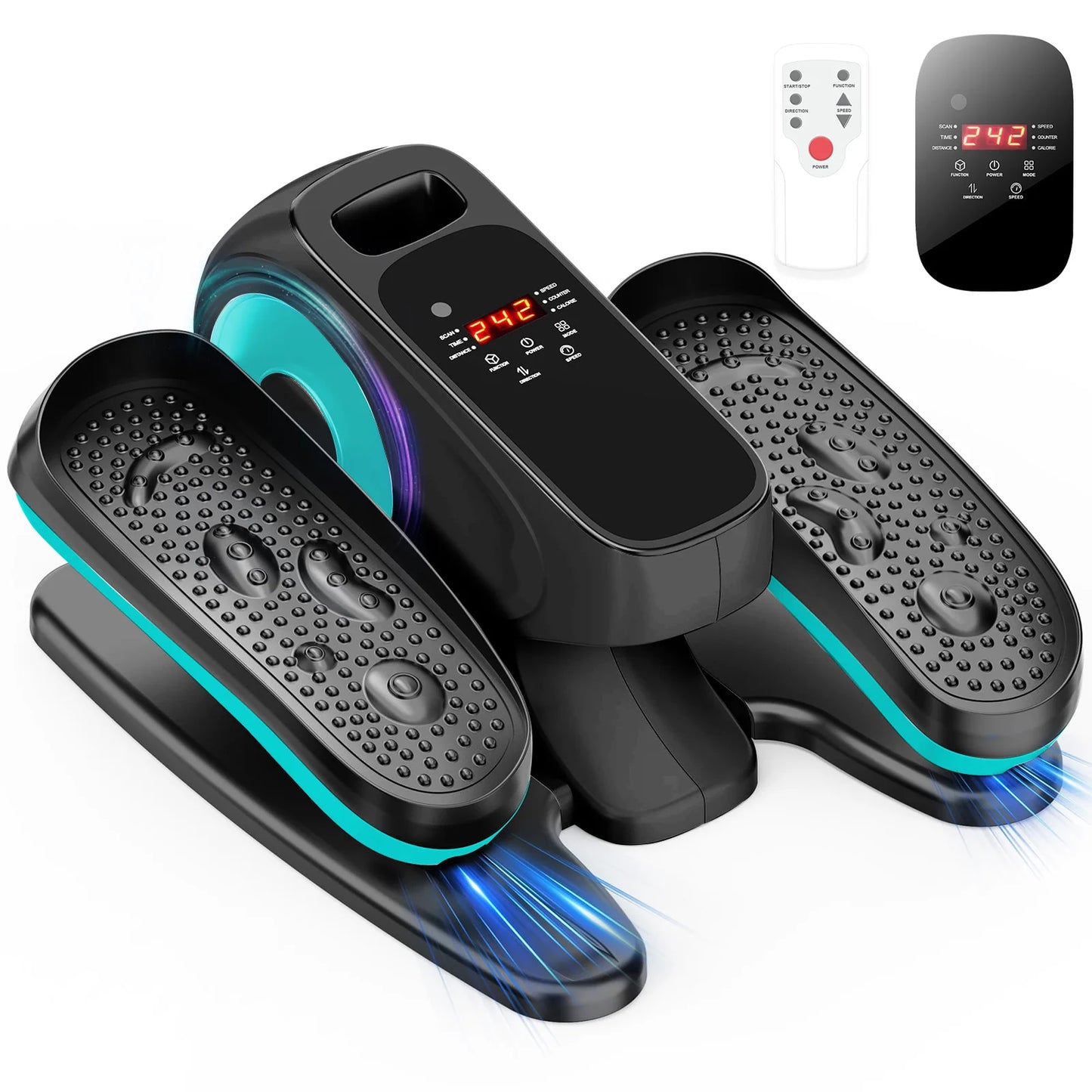 Under-Desk Elliptical Machine Seated Electric Pedal Exerciser LED Display 3 Auto Modes and 15 Speed Levels  for Seniors Adults