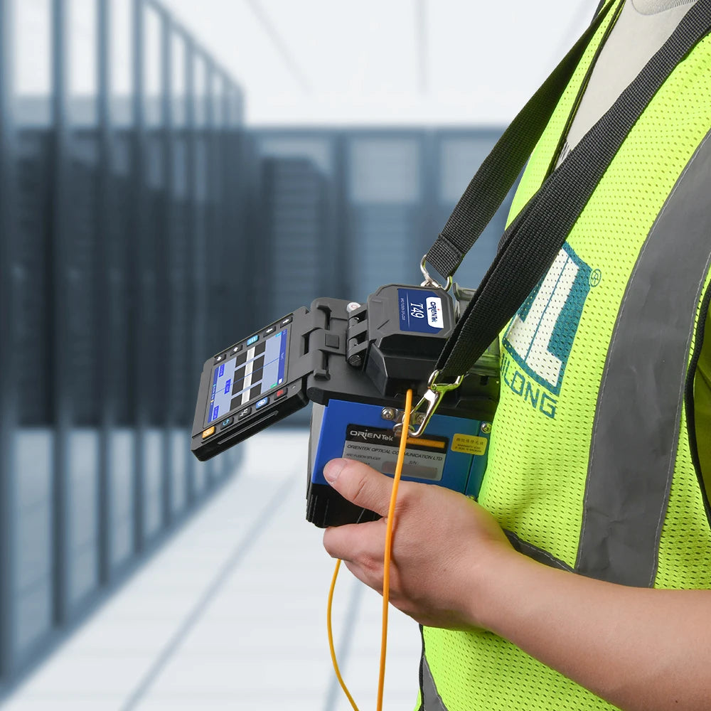 OrienTek FTTx T49 Fiber Optic Fusion Splicer , Core Alignment ARC Welding Machine with 8S Fast Splicing and 18s Heating Time