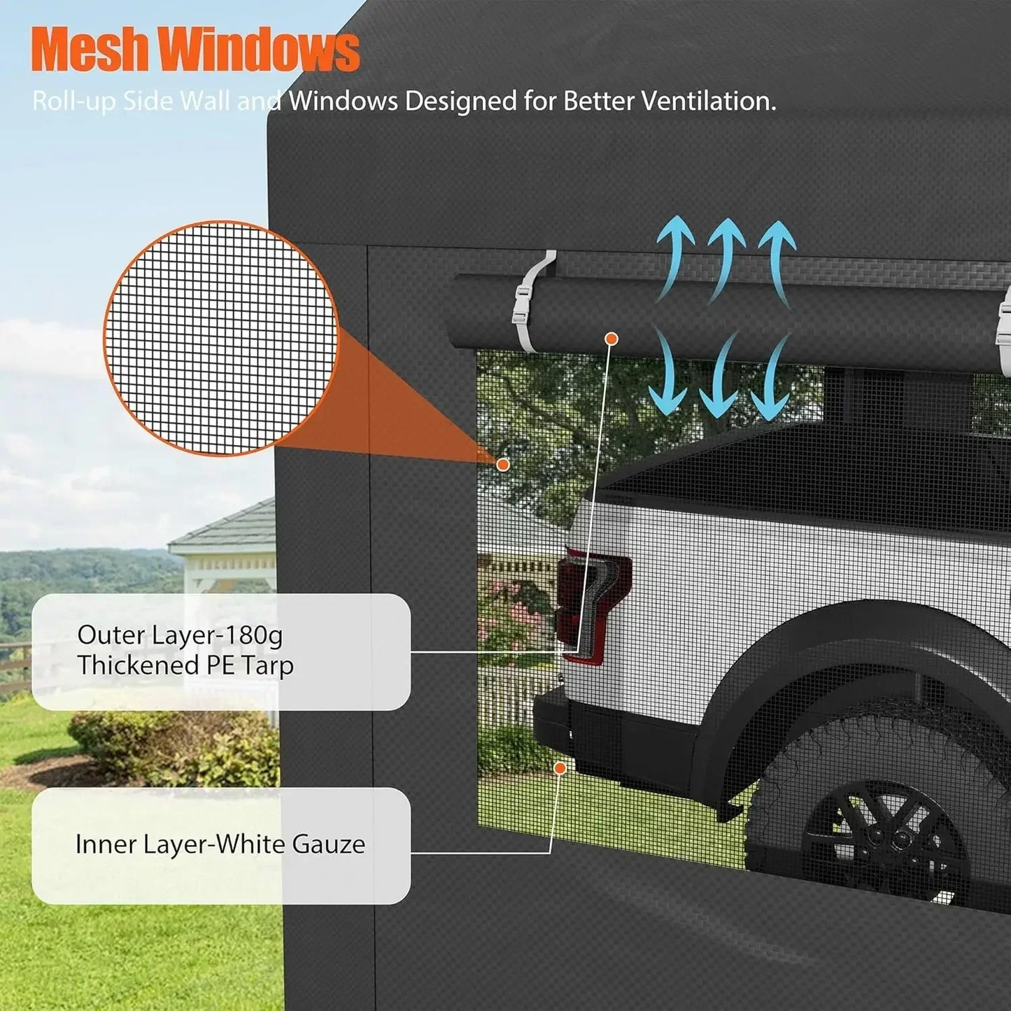 Carport, 12x20 ft Heavy Duty Carport with Roll-up Windows, Portable Garage with Removable Sidewalls & Doors, Car Canopy Car Boat