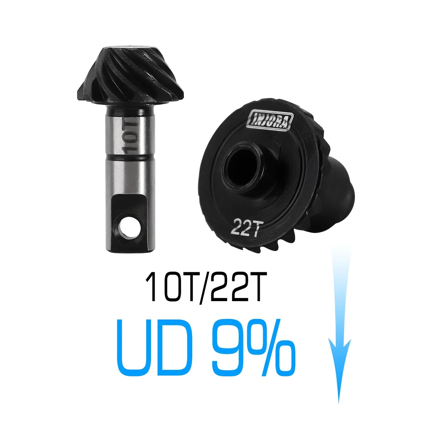 INJORA Steel Alloy Overdrive Underdrive Helical Axle Gear Set for 1/18 RC Crawler Car TRX4M TRX-4M Upgrade Accessories