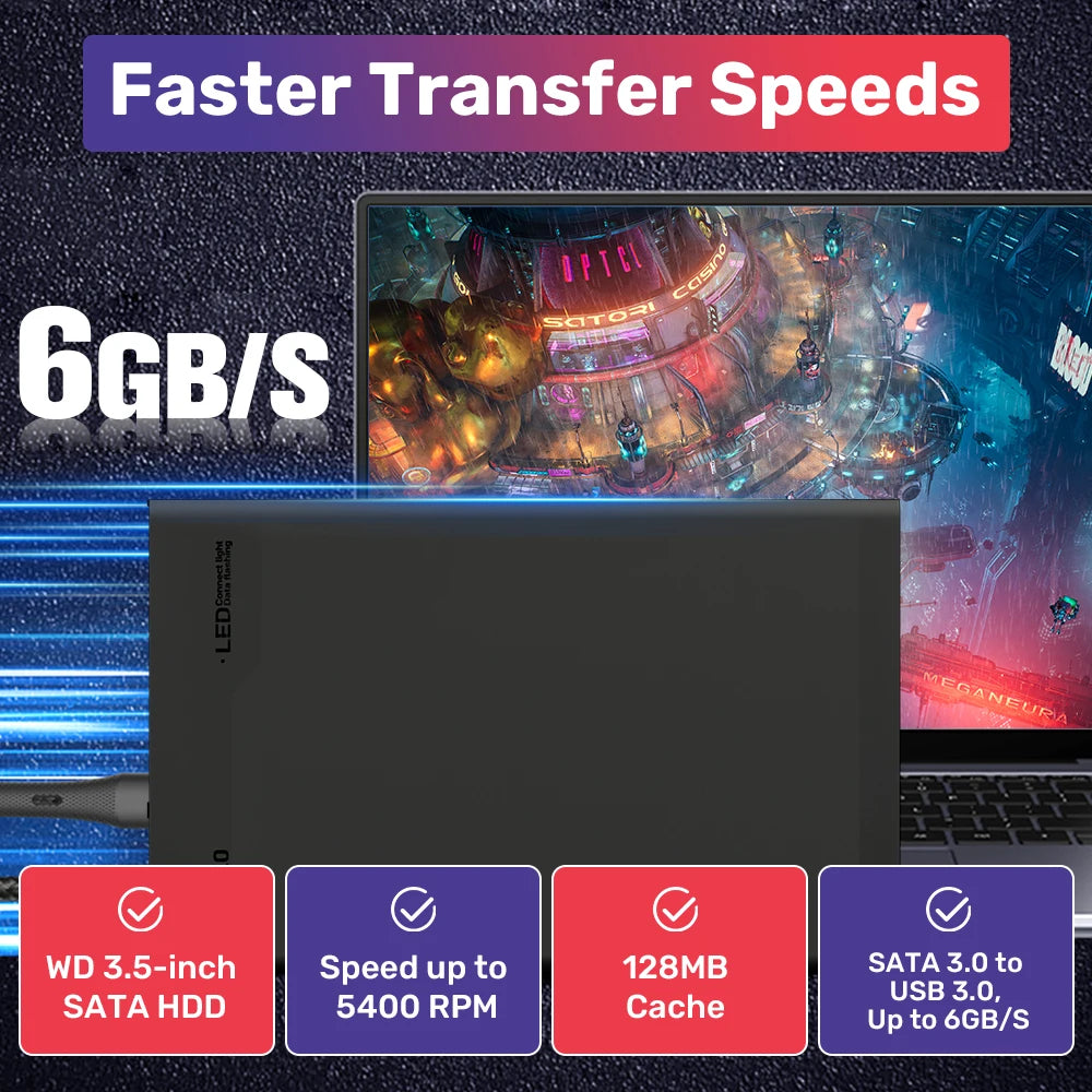 Mix 500G Retro Video Game Emulator Console Built-in 38000+ Games Playnite Retrobat Launchbox Hard Drive For N64/Xbox/PS3/PS1/PSP