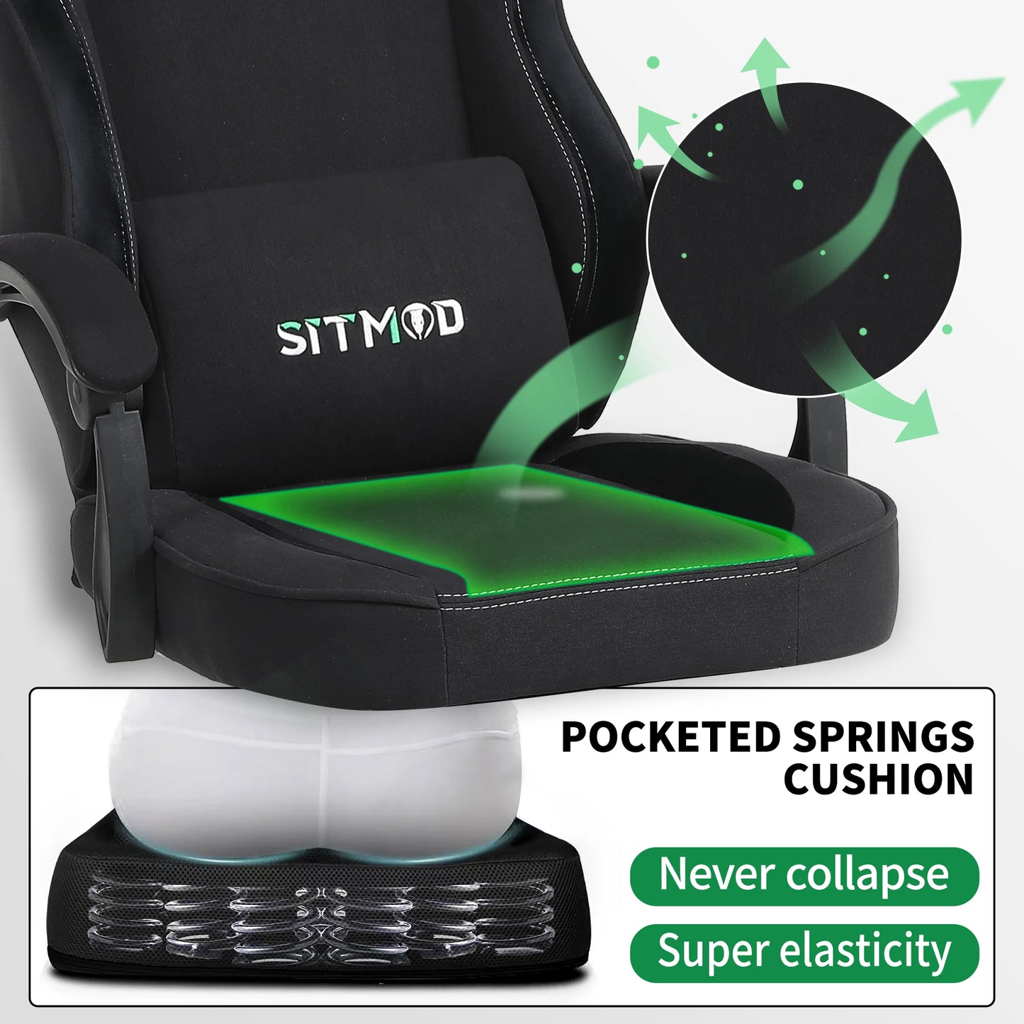 Height Adjustable 360°-Swivel Gaming Chair - Computer Chair With Footrest And Lumbar Support, Headrest For Office Or Gaming