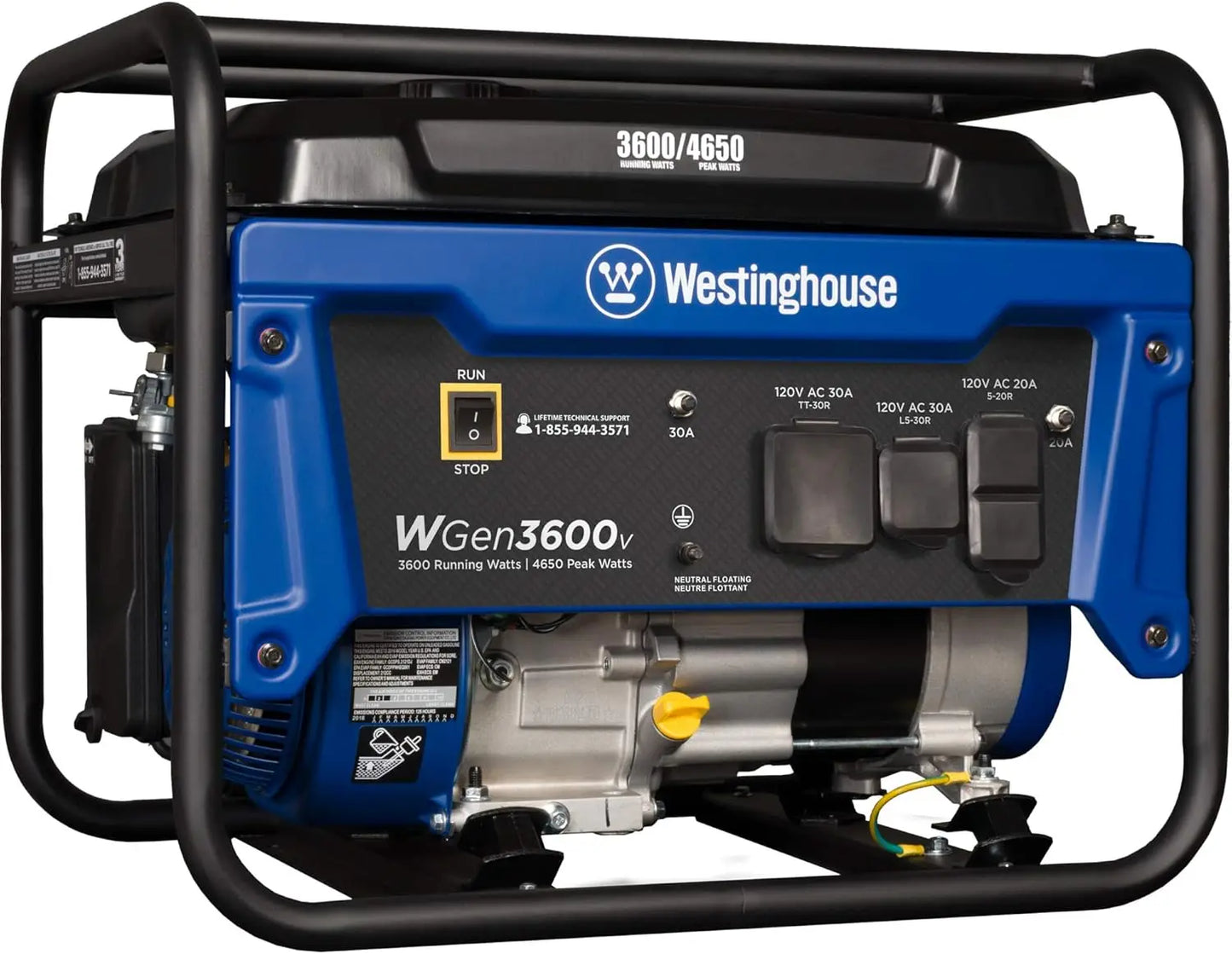 Outdoor Power Equipment Watt Portable Generator, Gas Powered, RV Ready 30A Outlet 4650 Peak