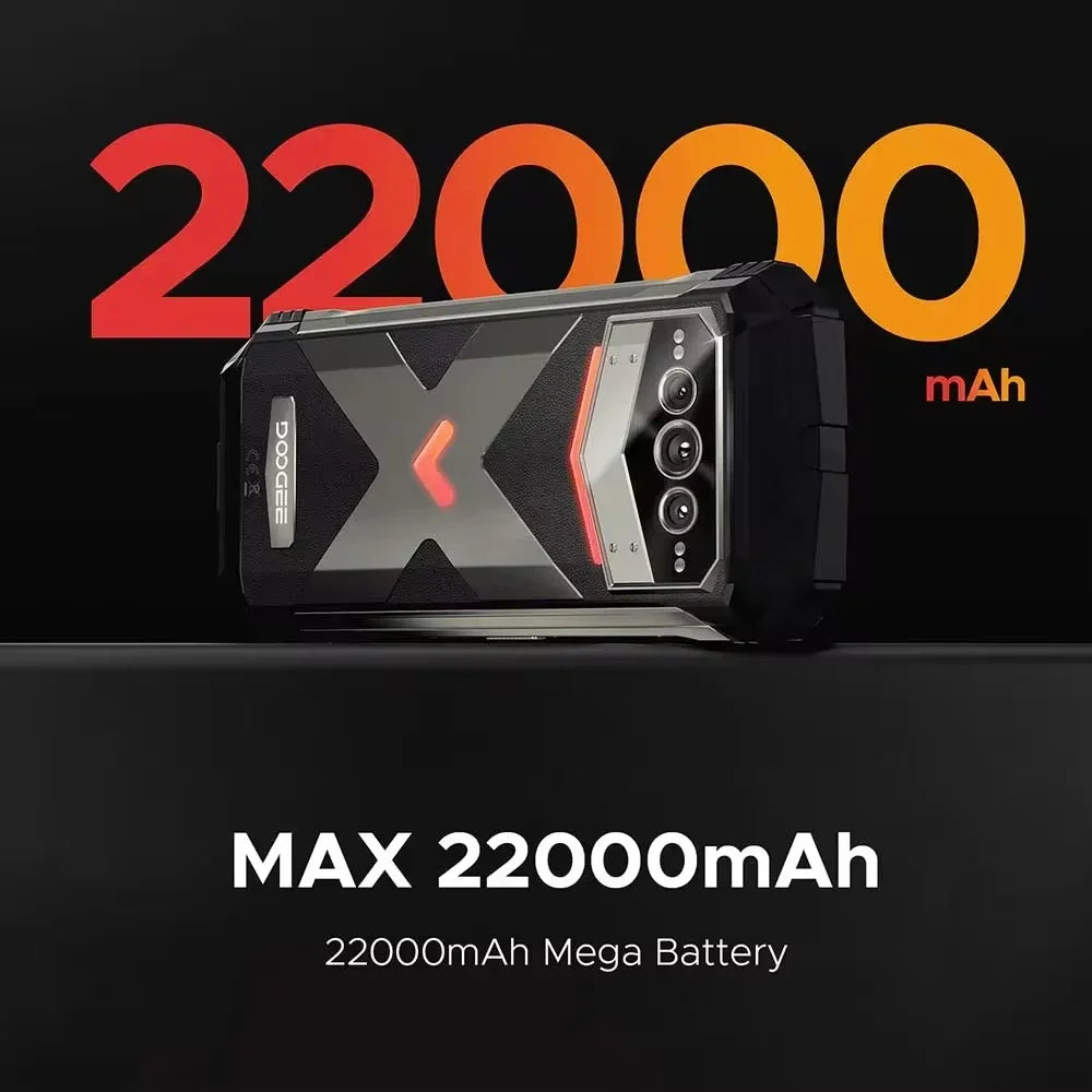DOOGEE V Max Plus 5G Rugged Phone 6.58" 120Hz Dimensity 7050 16GB+512GB 22000mAh 200MP AI Camera Lighting Effect Smartphone