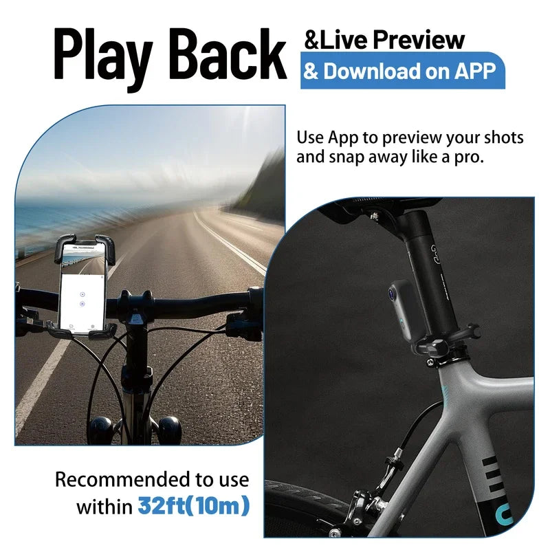 Pocket 4K Mini Camera Magnetic Wearable Cam with Waterproof Shell WiFi Bike Camera Friendly for Casual Cycling Vlog Home Use