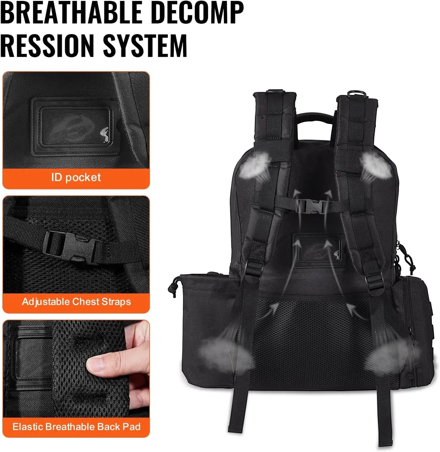 Tactical Range Backpack for 6 Pistols, Gun Backpack with 6 Independent Pistol Bags & 10 Magazines, Pistol Backpack for Outdoor