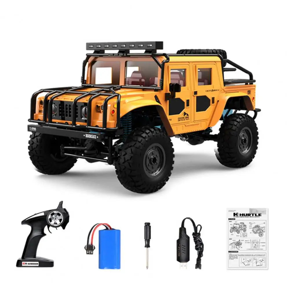 4 Wheels Drive Electric Truck Remote Control Off-Road Car with LED Light Rechargeable Kids Crawler Vehicle Toy Boys Girls Gift