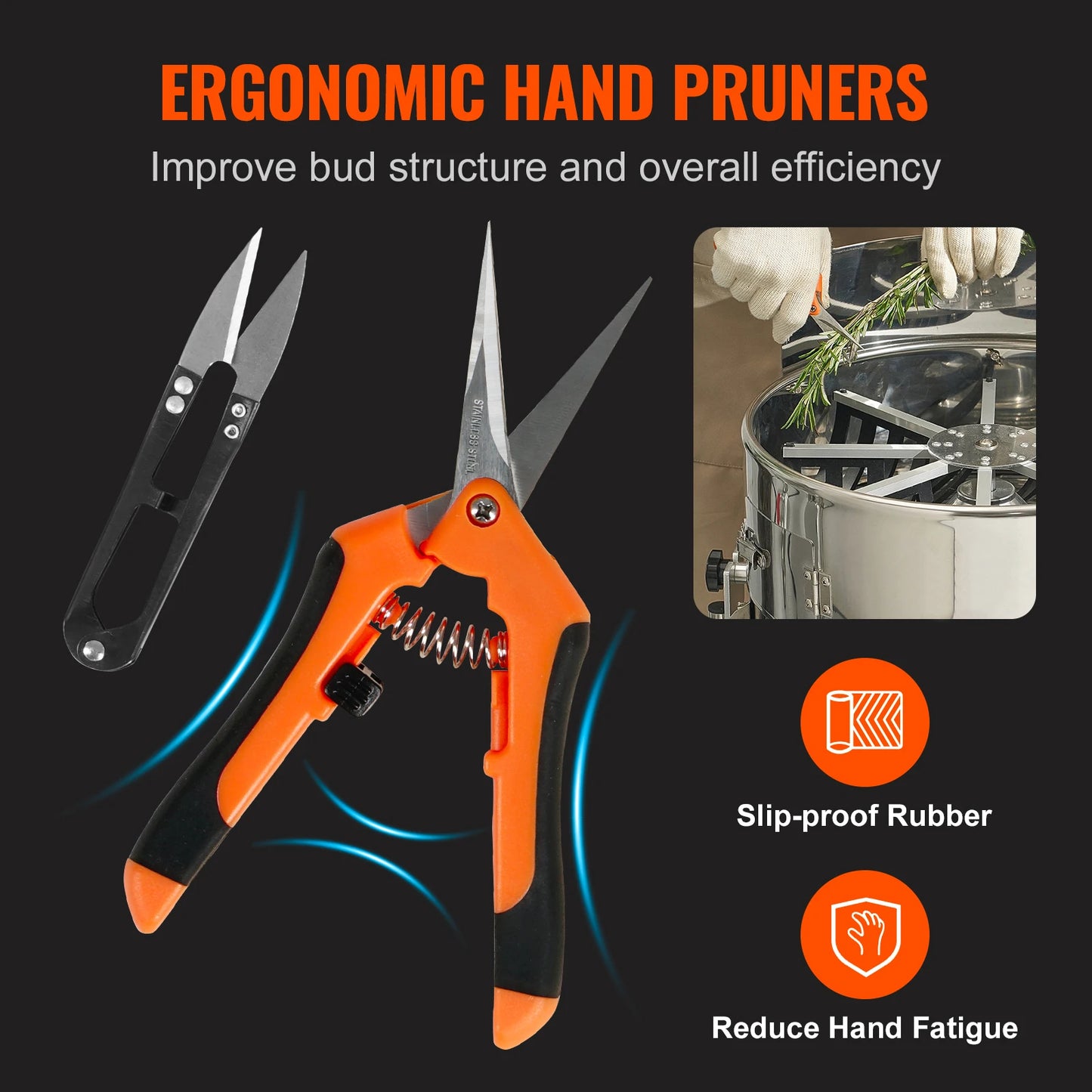 SucceBuy Electric Bud Trimmer 18in Electric Leaf Trimmer Machine Adjustable Speed Stainless-Steel Blade Bud Mesh Bag Hand Pruner