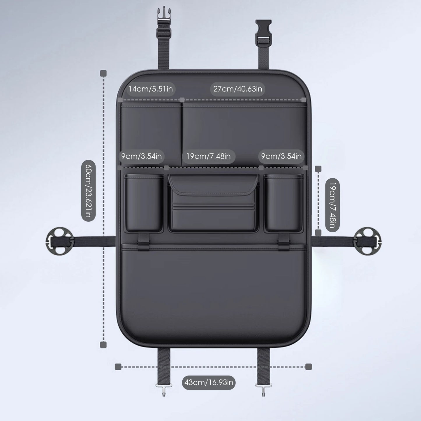 Universal Car Seat Back Organizer Bag Easy Install black Automobiles Car Interior Storage Accessories for Most Car Back Seats