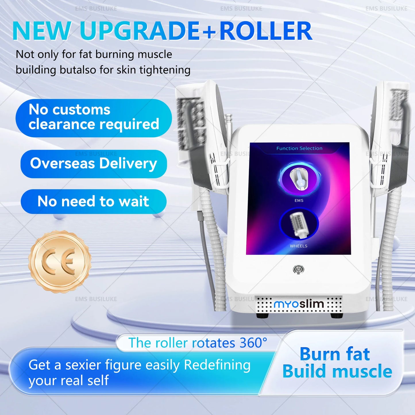 6500W MYOslim Sculpt Machine 200HZ Sculpting Roller Therapy Electromagnetic Shaping Slimming Muscle Stimulation Weight Loss