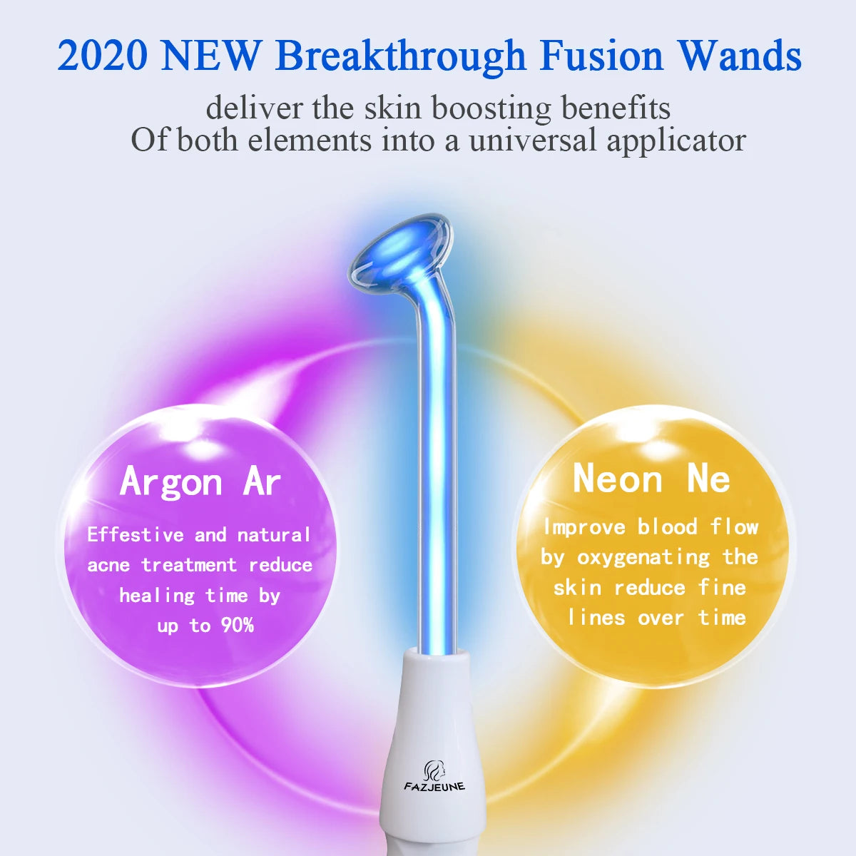 High Frequency Electrode Blue Wand Glass Tube Electrotherapy Acne Spot Remover Skin Care Home Spa Beauty Facial Electro Therapy