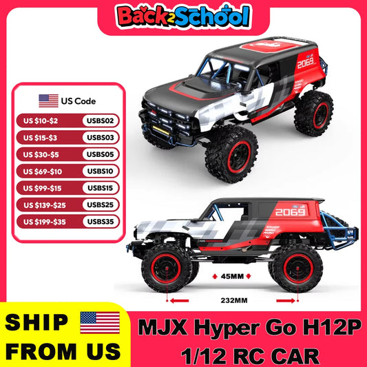 MJX 1:12 H12P Brushless High-Speed Remote Control Car Professional RC Climbing Car Four-Wheel Drive Off-Road Vehicle RTR