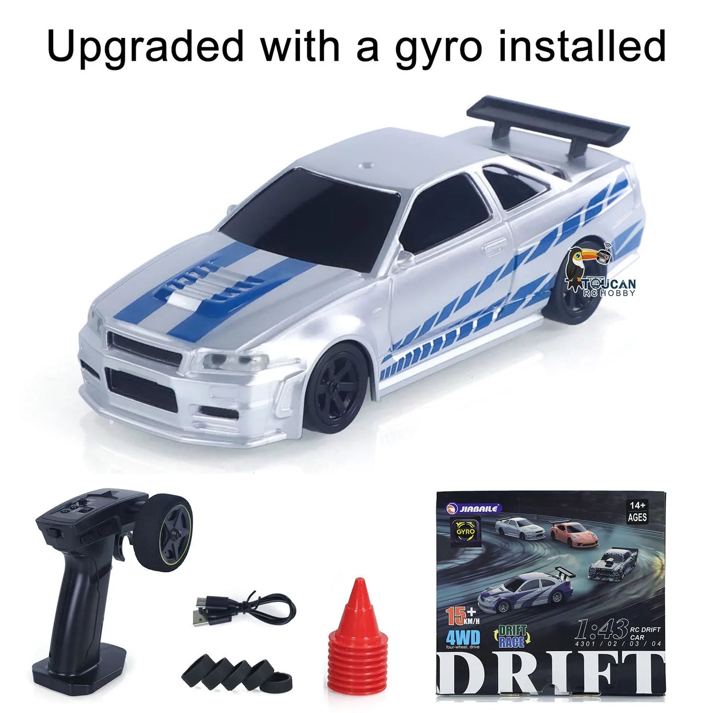 US Stock RC Drift Car 1/43 RTR Race 4WD Gyro Four-wheel Drive Radio Control High Speed Model 2.4G Racing Drifting Cars Toy Model
