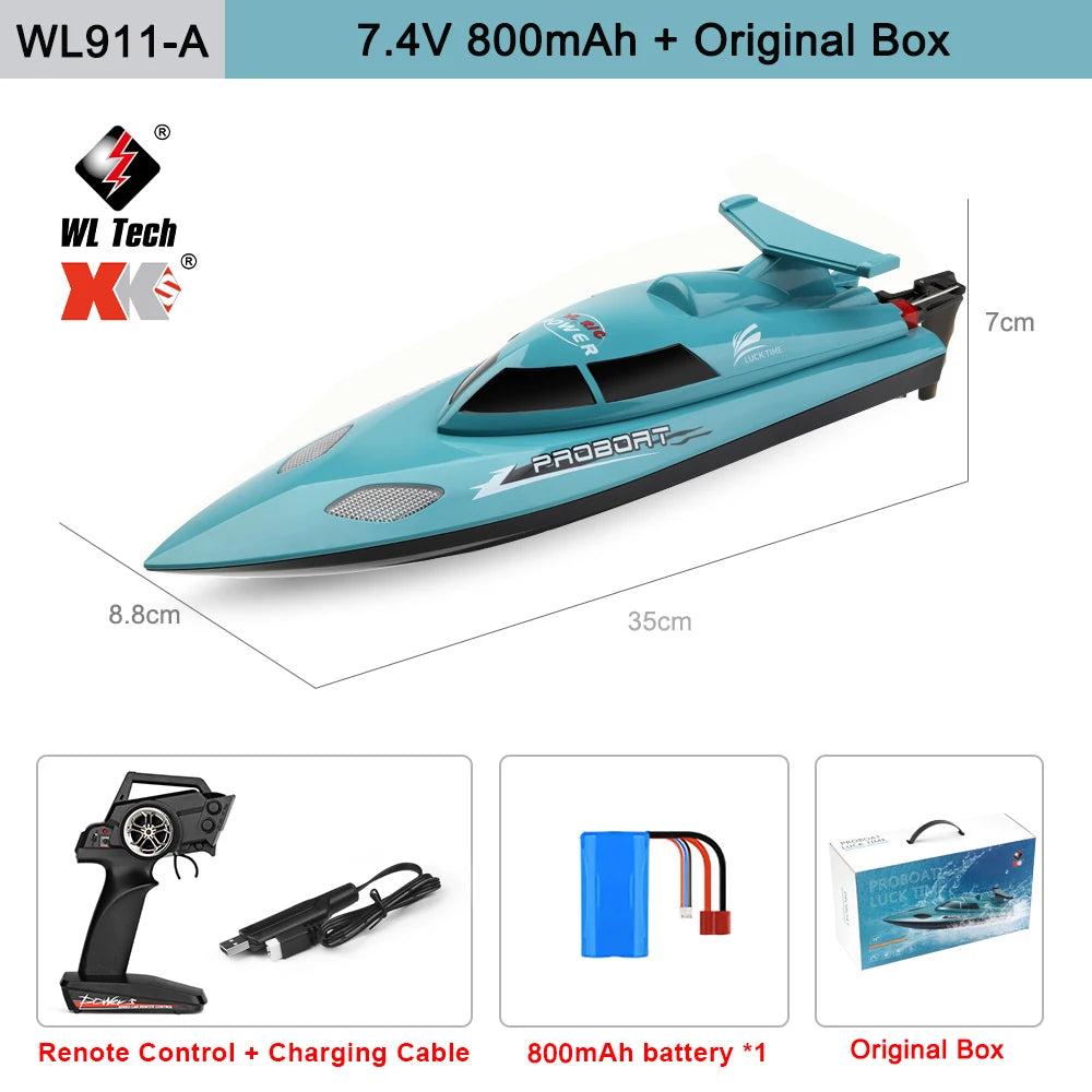 WLtoys WL916 WL911-A RC Boat 2.4Ghz 55KM/H 21KM/H High Speed Racing Ship Remote Control Speedboat Toys For Adults Kids