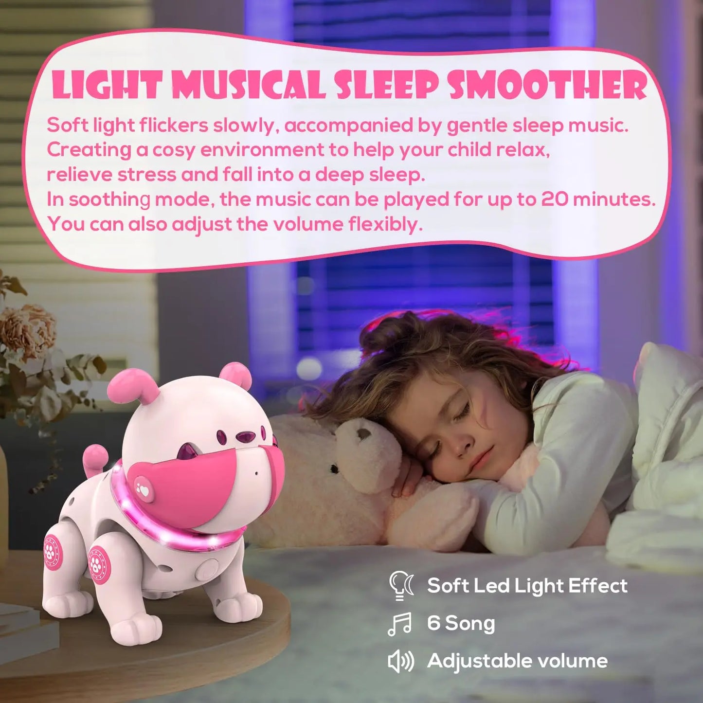 DogToys Remote Control Robots-Puppy Dog RC Toy with LED Voice Rologging & Changing Pet Touch Reaction Dancing Walking for Kids