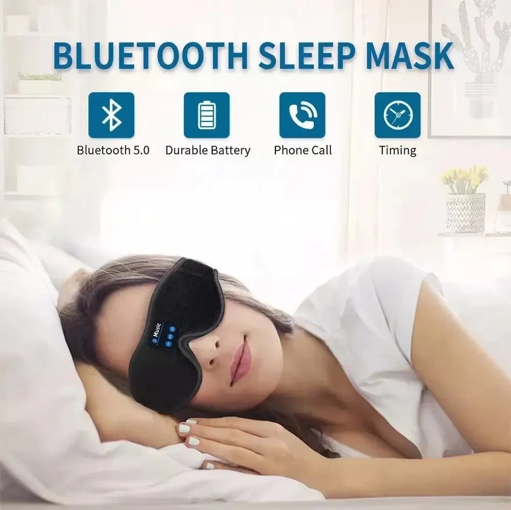 3D Bluetooth Sleeping Mask Headphones Eye Mask Comfortable Wireless Music Sleep Mask Noise Reduction Blackout Sleeping Mask