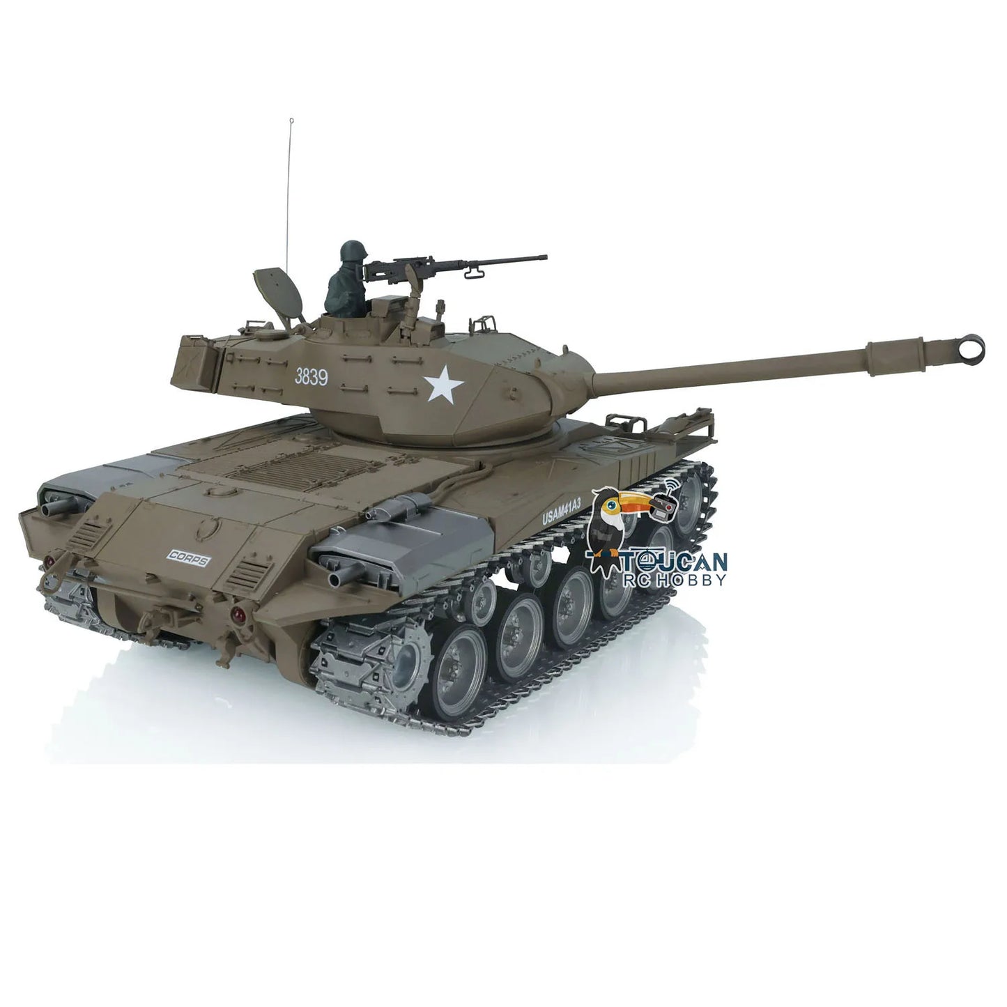 Henglong 1/16 7.0 Customized Walker Bulldog RC Tank Metal Tracks Wheels Classic American Remote Control Tanks 3839 TH17329-SMT7