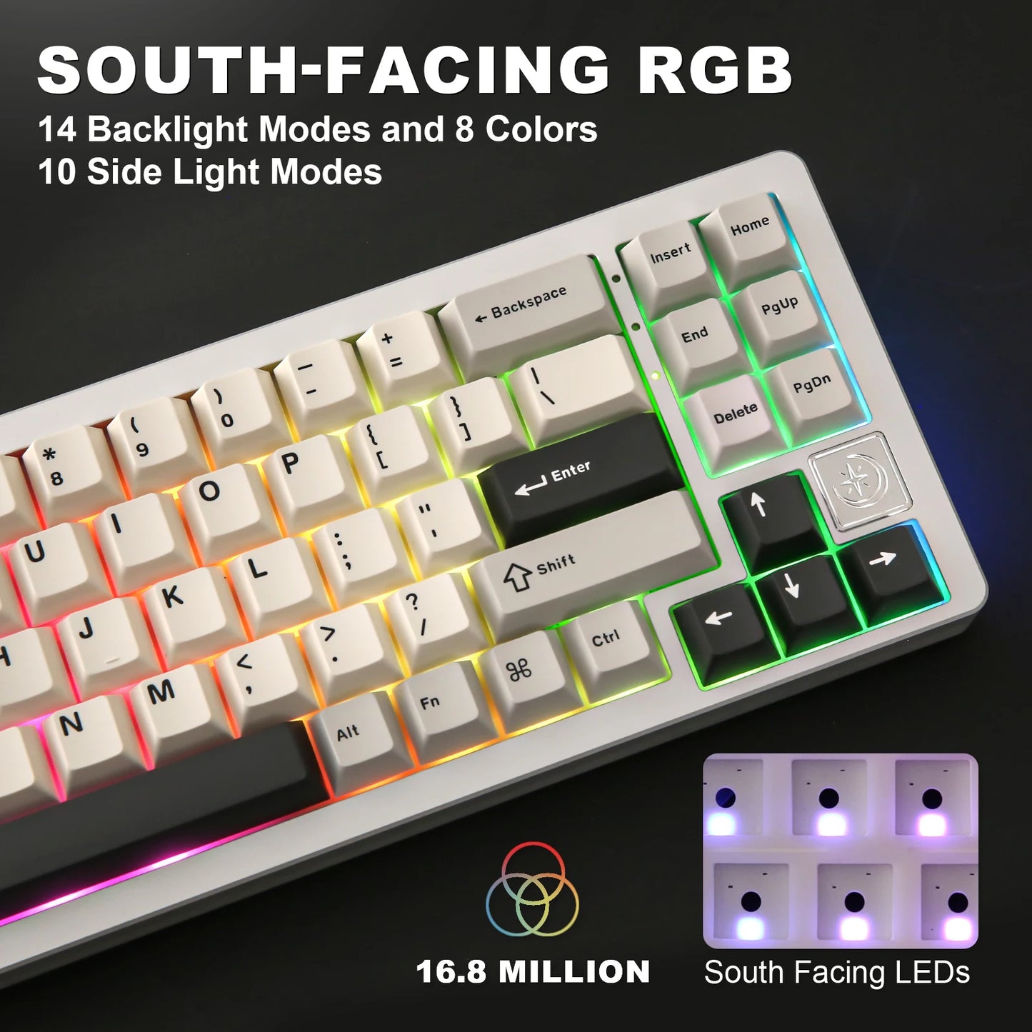 YUNZII AL71 Aluminum Mechanical Gaming Keyboard, Hot Swappable Gasket Custom RGB Wireless Keyboard, 71 Key Full CNC Study Keeb