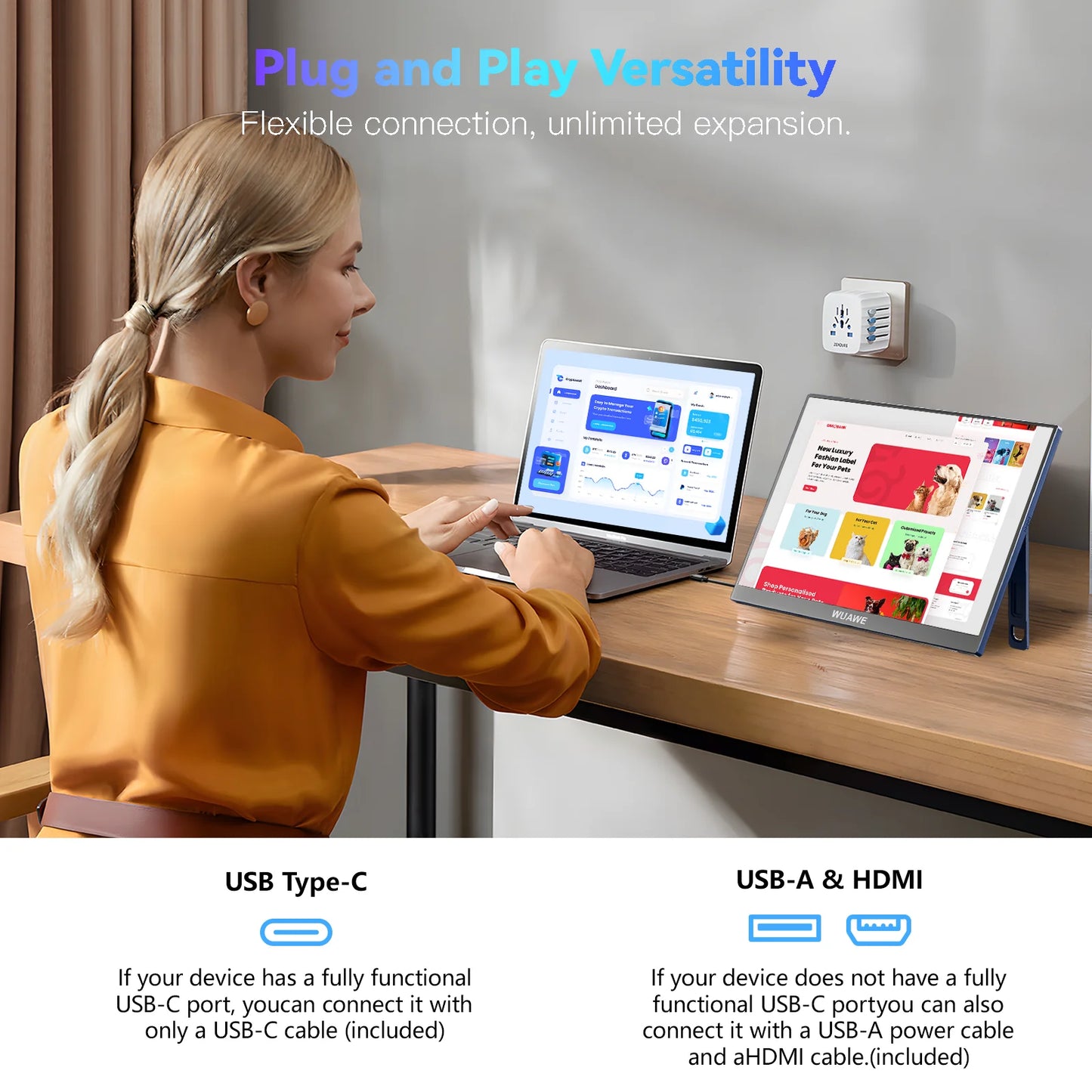 2024 High Quality 120hz Gaming Portable Monitor with Stand, 16 inch 1200P External Second PC Screen for Phone Laptop Xbox Mac