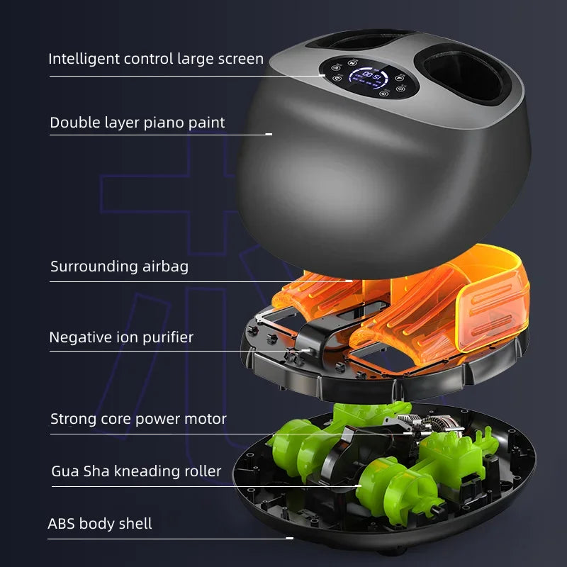 Smart Airbag Wrap Stretching Up Heated Balance Foot Pneumatic Well Massager With Remote Control