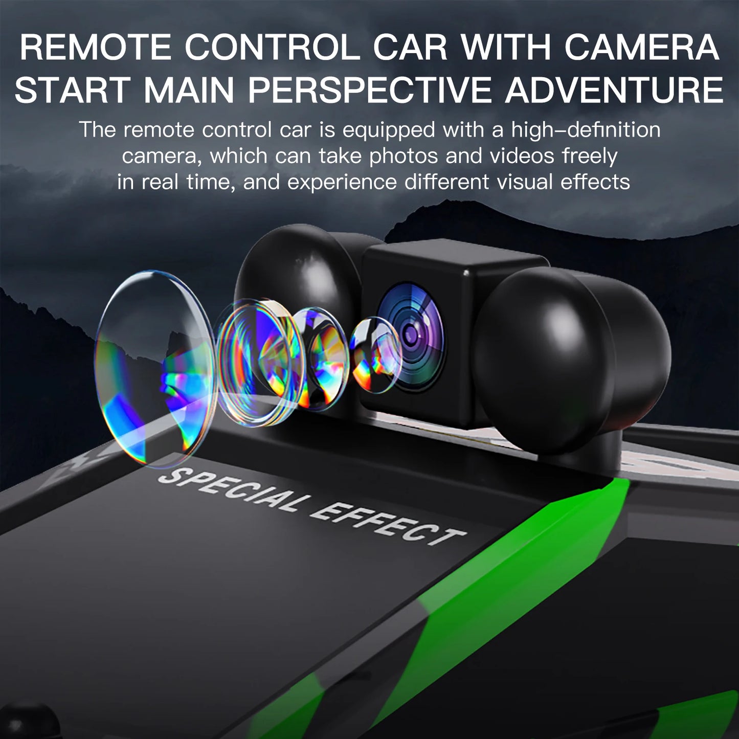 Wickena RC Cars FPV Camera RC Car with LED Lights - High Speed Remote Control Racing Truck for Adults & Kids, 1:28 Scale Hobby G