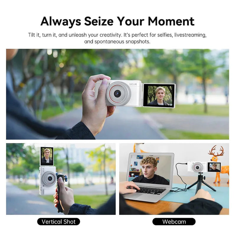 SJCAM ZV100 Or ZV200 5K Vlogging Camera with 80MP 360° Flip Screen 5K/30fps Video Portable Travel Camera for Video Creators