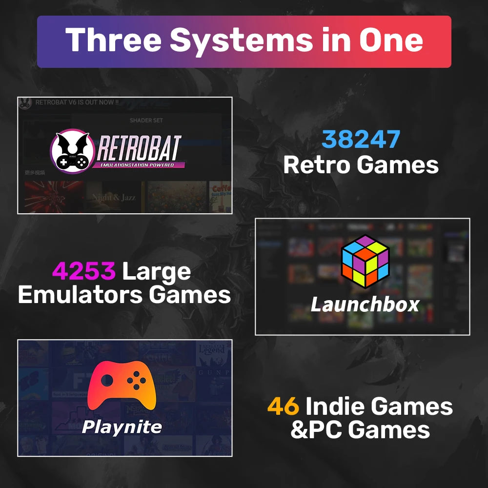 Mix 500G Retro Video Game Emulator Console Built-in 38000+ Games Playnite Retrobat Launchbox Hard Drive For N64/Xbox/PS3/PS1/PSP