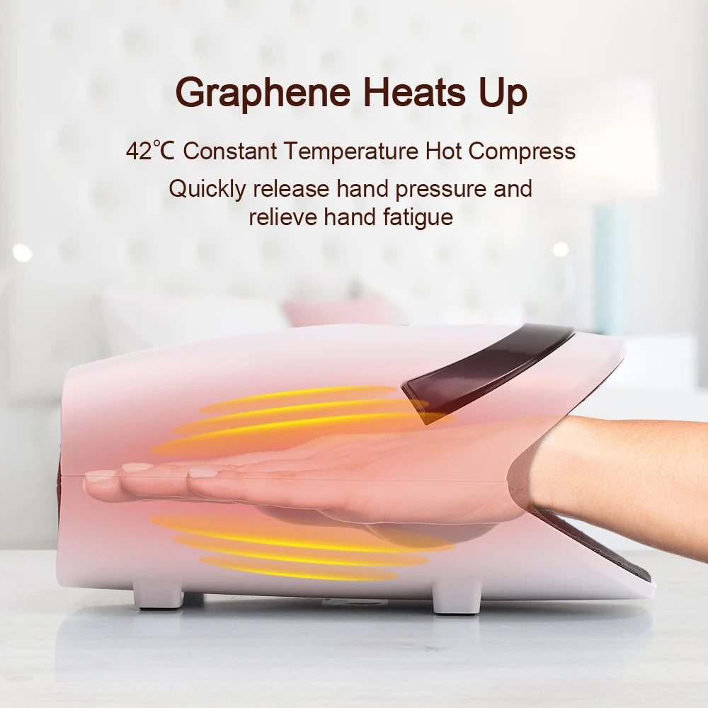 Cordless Hand Massager Machine for Wrist Arthritis Vibartion Heat and Pressure Acupoint Physiotherapy Palms Hand Shiatsu