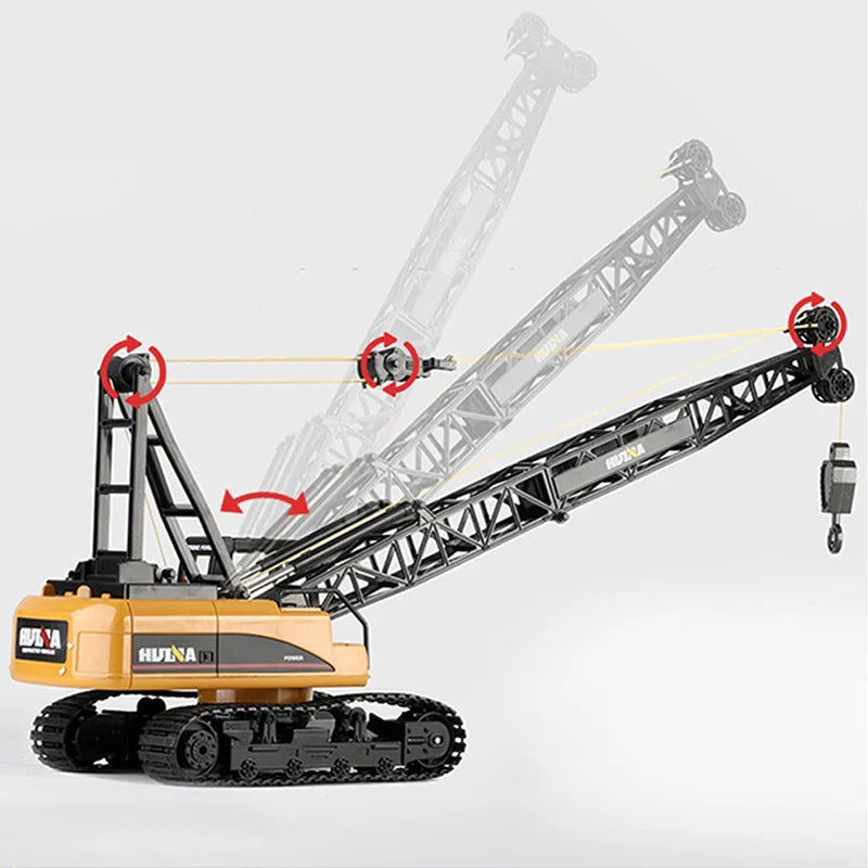 1/14 HUINA 572 15CH RC Construction Crane Truck Tower Excavator Remote Control Model Car Toy for Kids Adults
