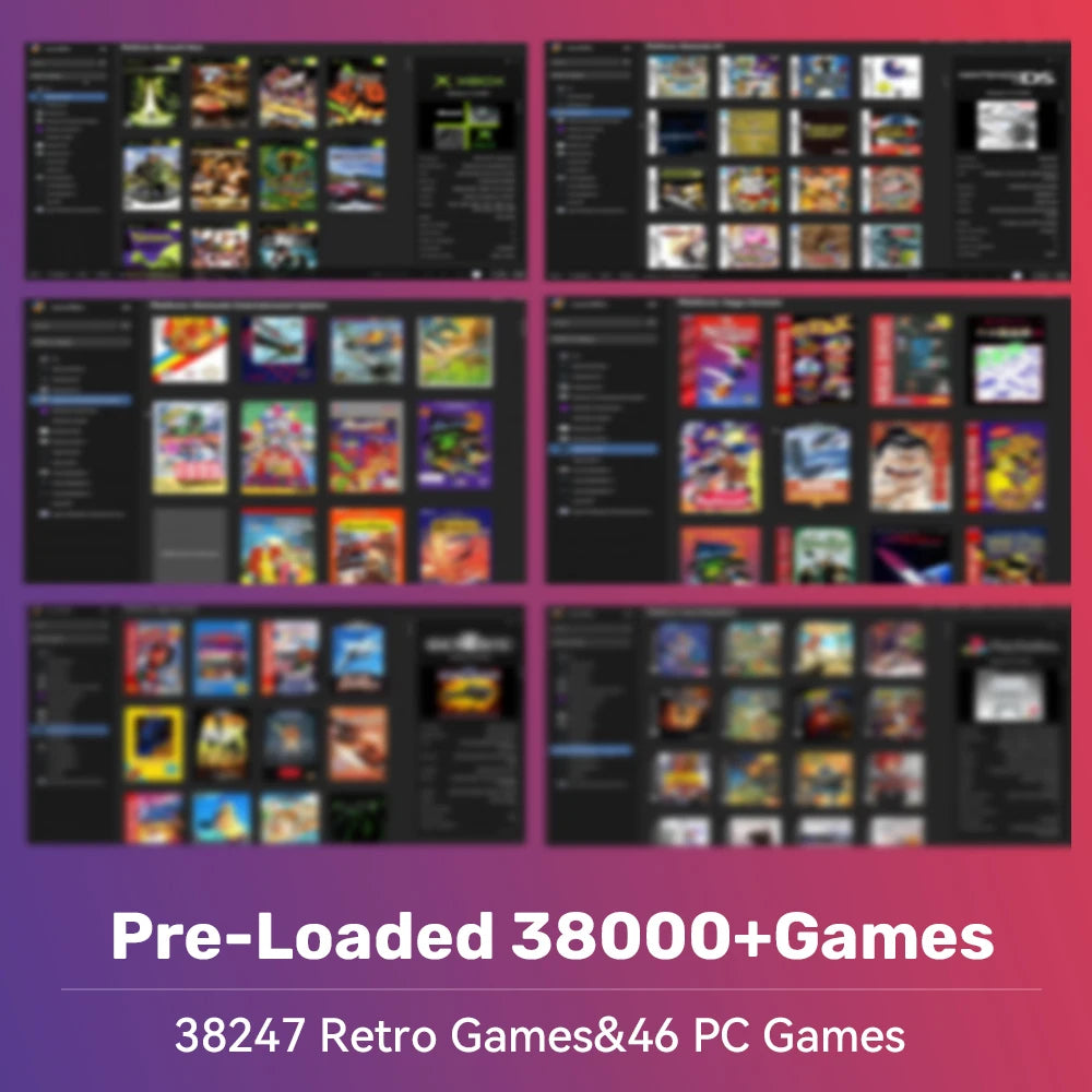 Mix 500G Retro Video Game Emulator Console Built-in 38000+ Games Playnite Retrobat Launchbox Hard Drive For N64/Xbox/PS3/PS1/PSP