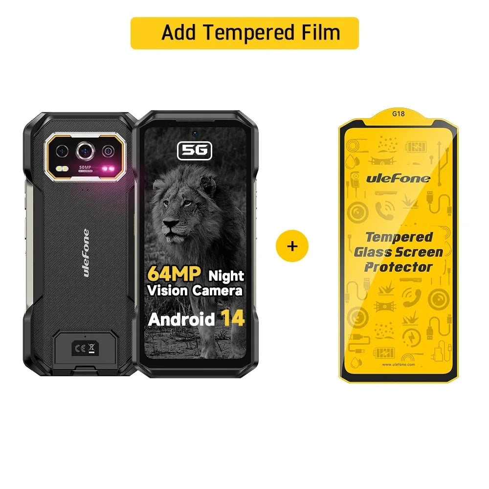 Ulefone Armor 27 Pro 5G Rugged Phone 10600mAh 50MP Camera 64MP Night Smartphone Android 14 Up to 24GB+256GB NFC Waterproof Phone